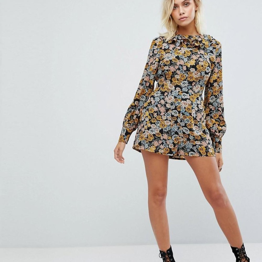 60s style floral romper